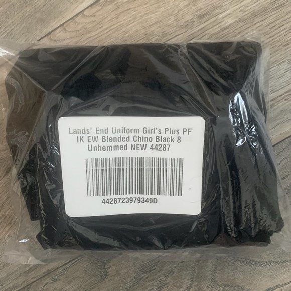 NWT LANDS' END UNIFORM GIRL'S IRON KNEE ELASTIC WAIST BLENDED CHINO PANTS 8 PLUS - Picture 6 of 8